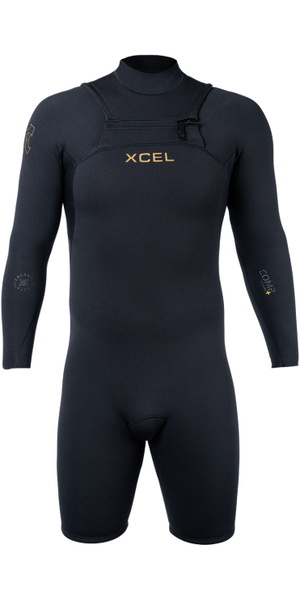 2026 Xcel Mens Comp+ 2/1.5mm Long Sleeve Chest Zip Spring Wetsuit ME211CP5-BLK - Black